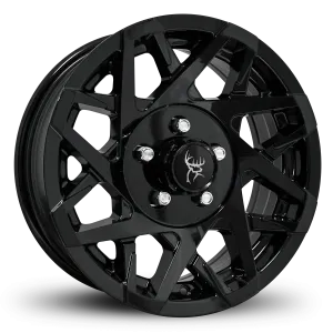 14" x 5-1/2" | CANYON ALUMINUM TRAILER WHEEL | 5 on 4-1/2 | All Gloss Black