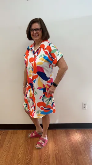 Abstract Print Dress
