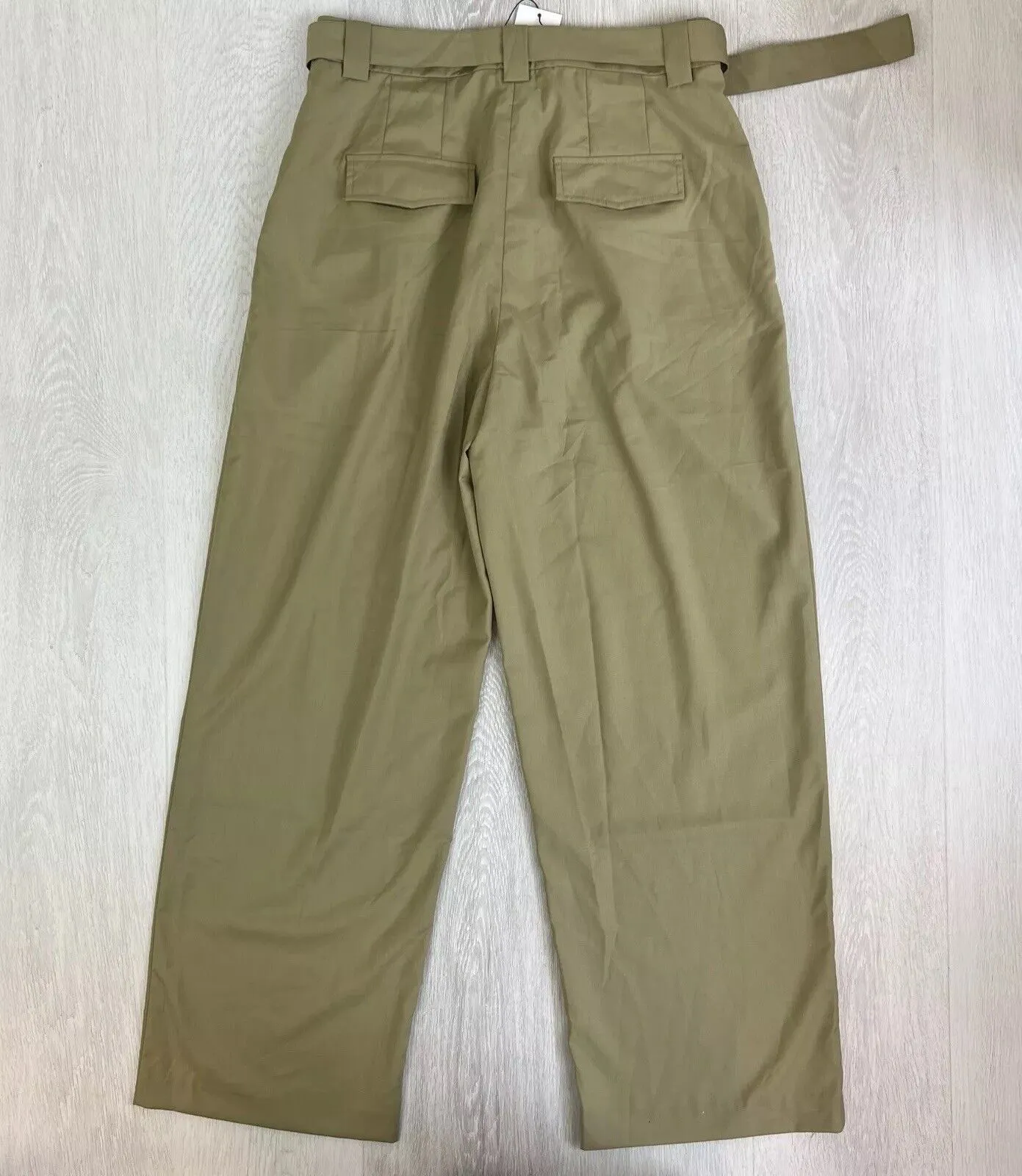 Aere Womens Draped Pleat Front Pants Soft Khaki Size 12 (New)