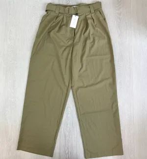 Aere Womens Draped Pleat Front Pants Soft Khaki Size 12 (New)