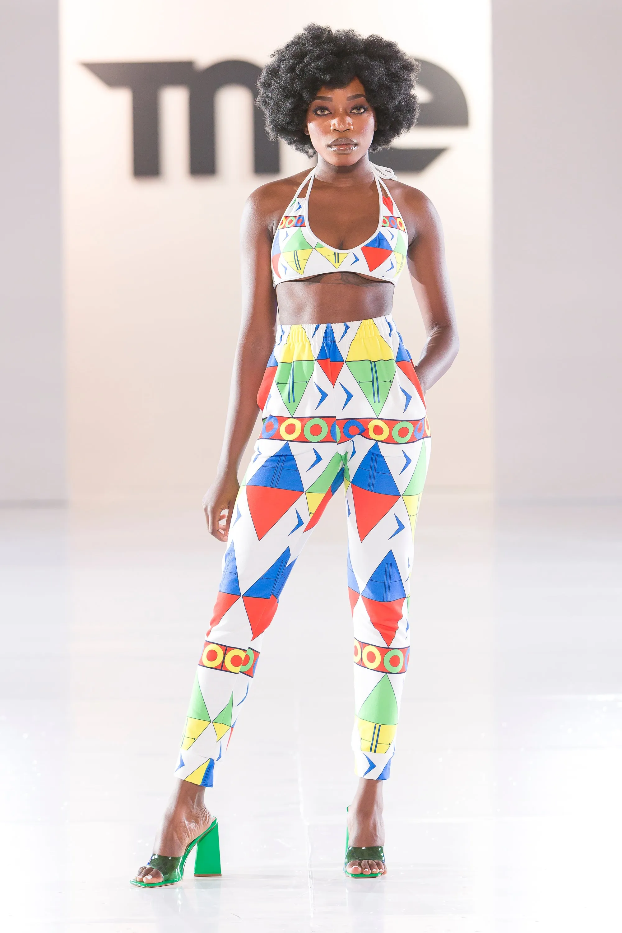 African Tribal Print Women's Joggers - South Africa/White