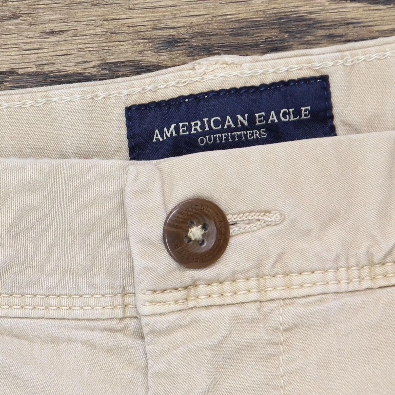 American Eagle Mens Extreme Flex Slim Khaki Pants Light Brown 32x34