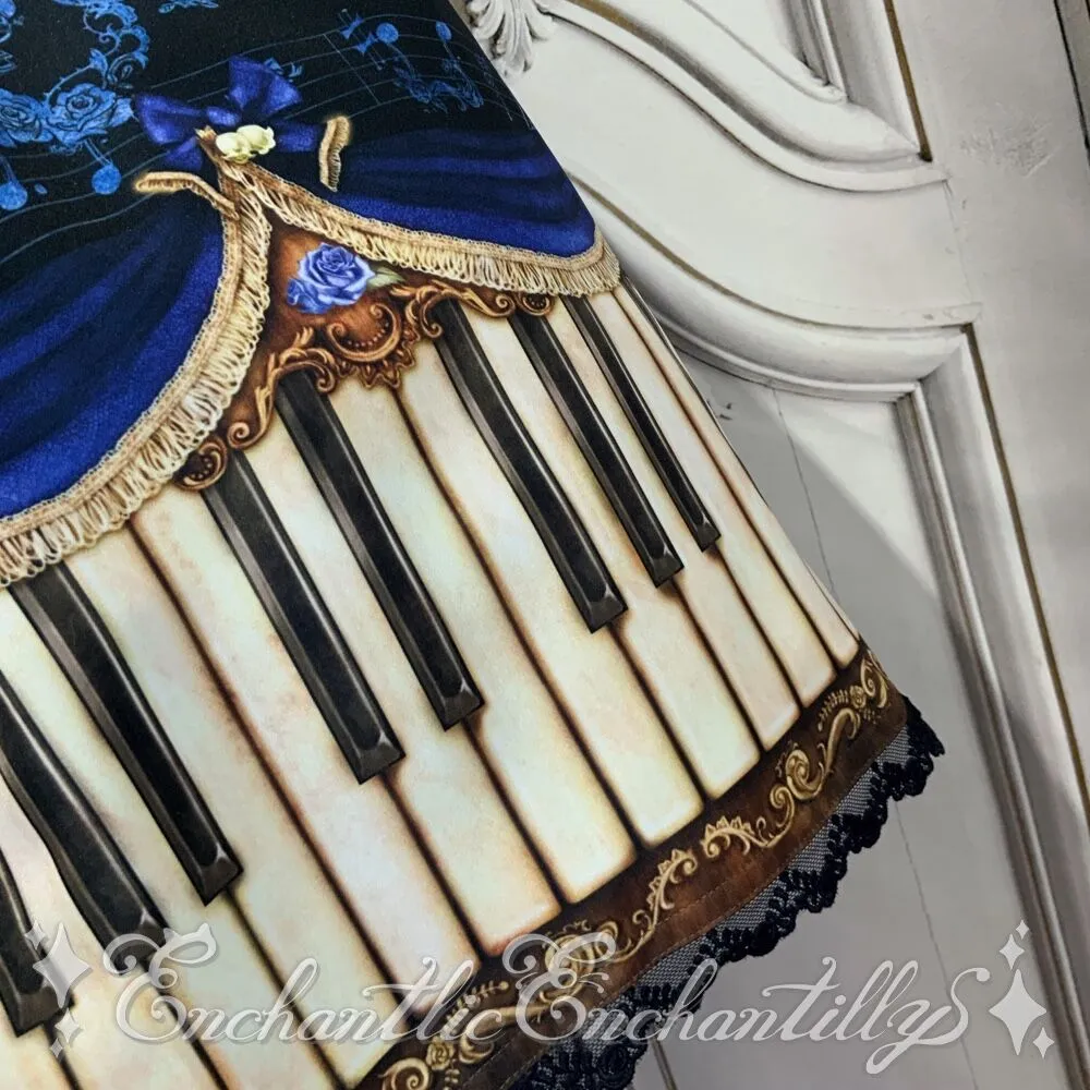 Antique Elegance Piano Pattern Dress