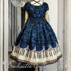 Antique Elegance Piano Pattern Dress