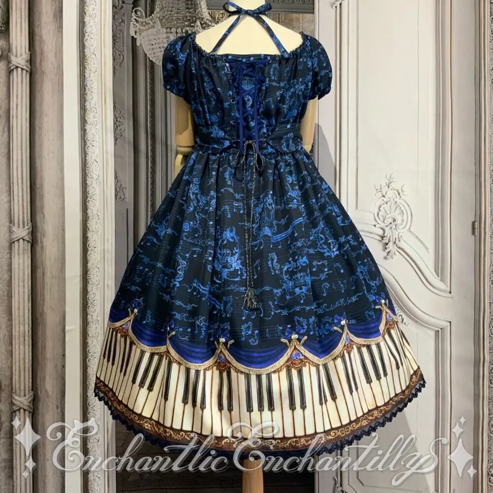 Antique Elegance Piano Pattern Dress