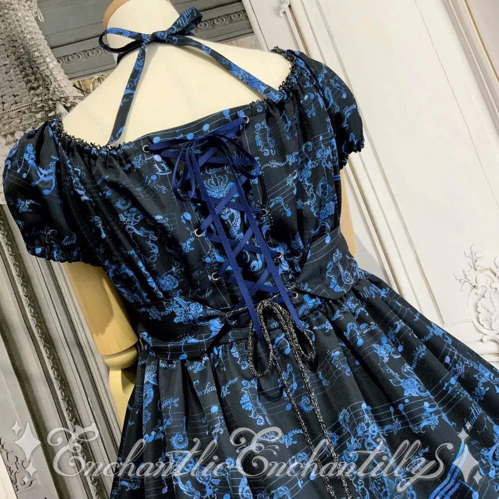Antique Elegance Piano Pattern Dress