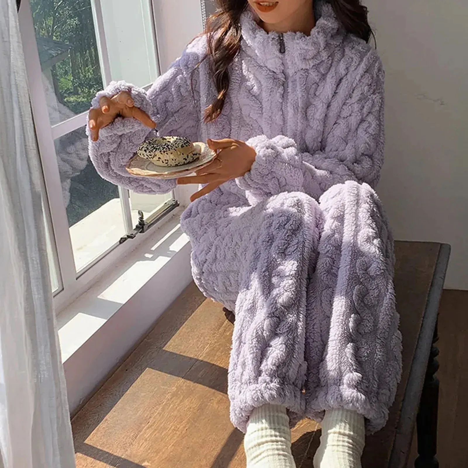 Autumn/Winter Kawaii Cartoon Pajama Sets for Women – Warm Flannel Lounge Sleepwear, Girl Pijama Mujer, Night Suits and Homewear