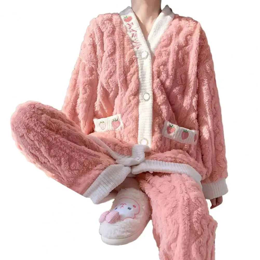 Autumn/Winter Kawaii Cartoon Pajama Sets for Women – Warm Flannel Lounge Sleepwear, Girl Pijama Mujer, Night Suits and Homewear