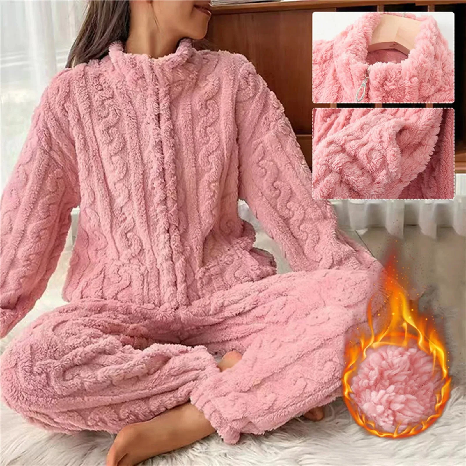 Autumn/Winter Kawaii Cartoon Pajama Sets for Women – Warm Flannel Lounge Sleepwear, Girl Pijama Mujer, Night Suits and Homewear