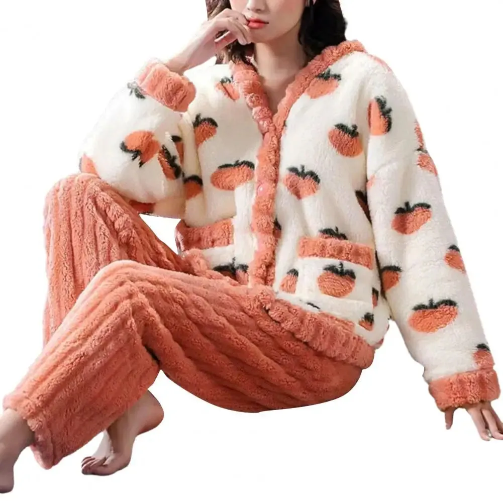 Autumn/Winter Kawaii Cartoon Pajama Sets for Women – Warm Flannel Lounge Sleepwear, Girl Pijama Mujer, Night Suits and Homewear