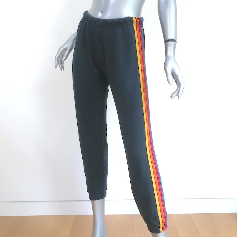 Aviator Nation 5 Stripe Sweatpants Charcoal Size Extra Small