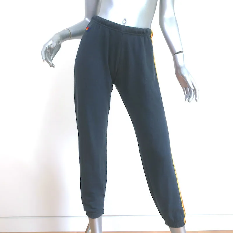 Aviator Nation 5 Stripe Sweatpants Charcoal Size Extra Small