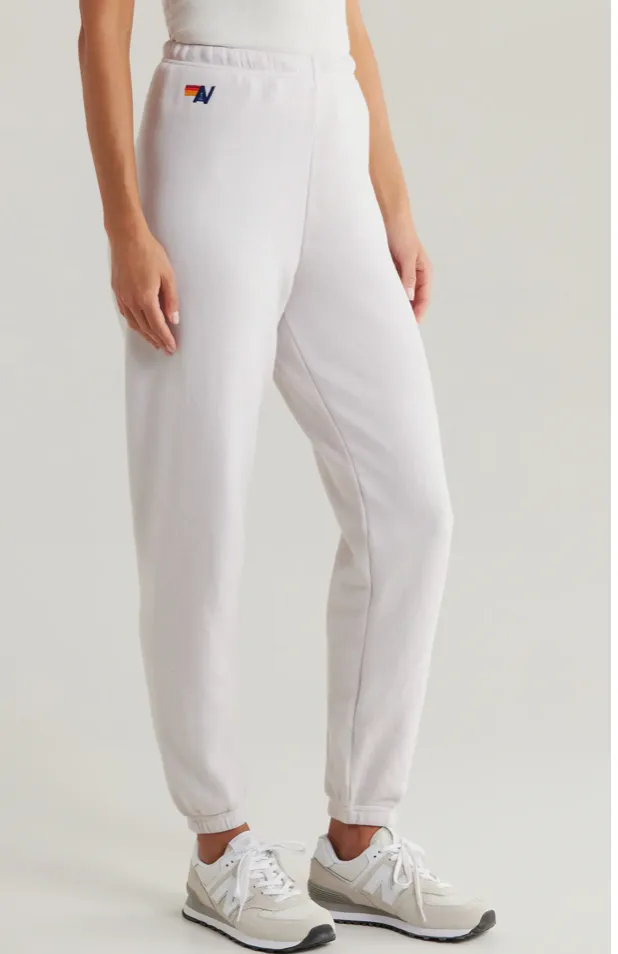 Aviator Nation 5 stripe Womens Sweatpant  Dove Grey/White Grey