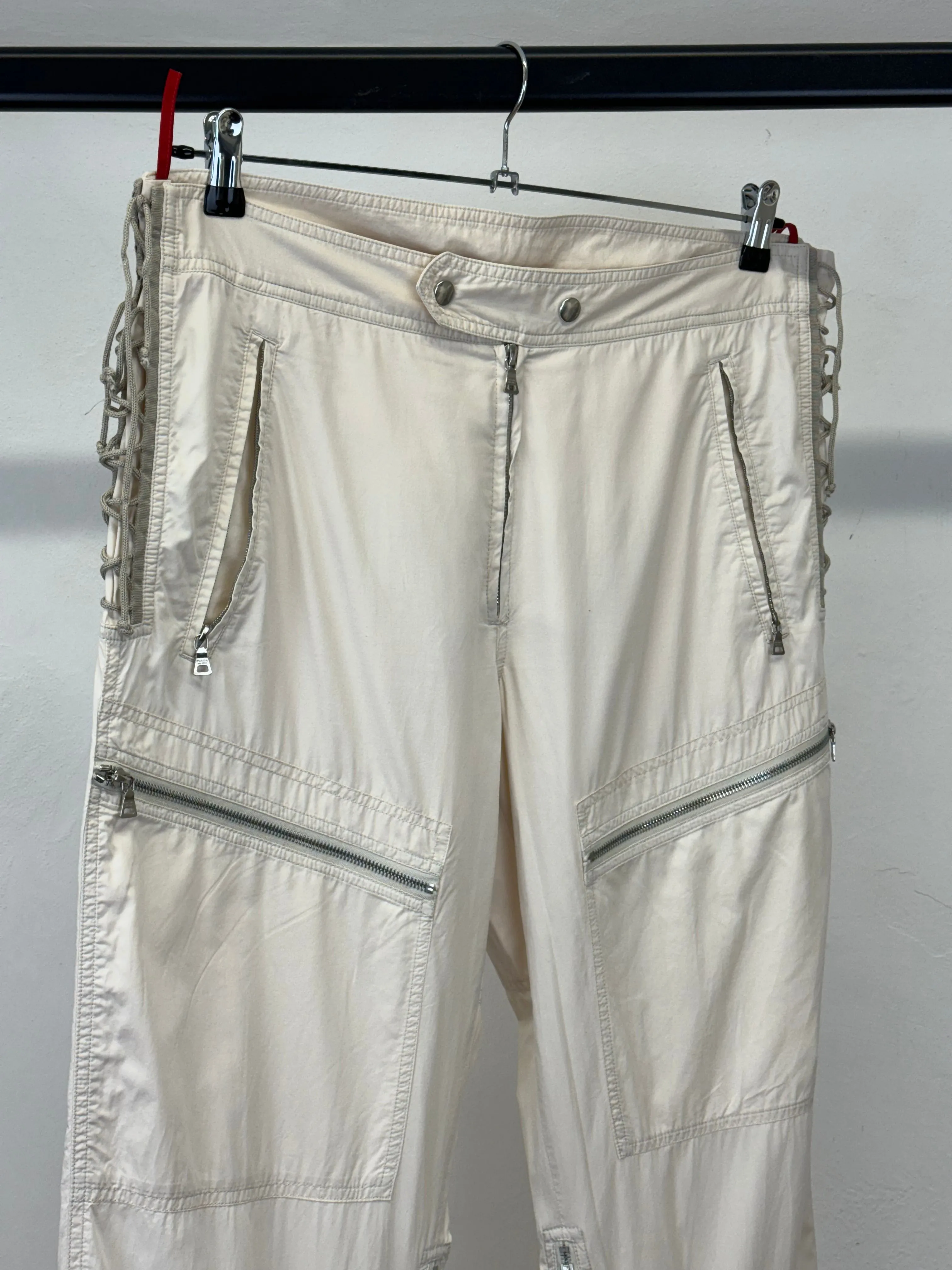 A/W1999 Prada zipper laced astro biker cargo pants