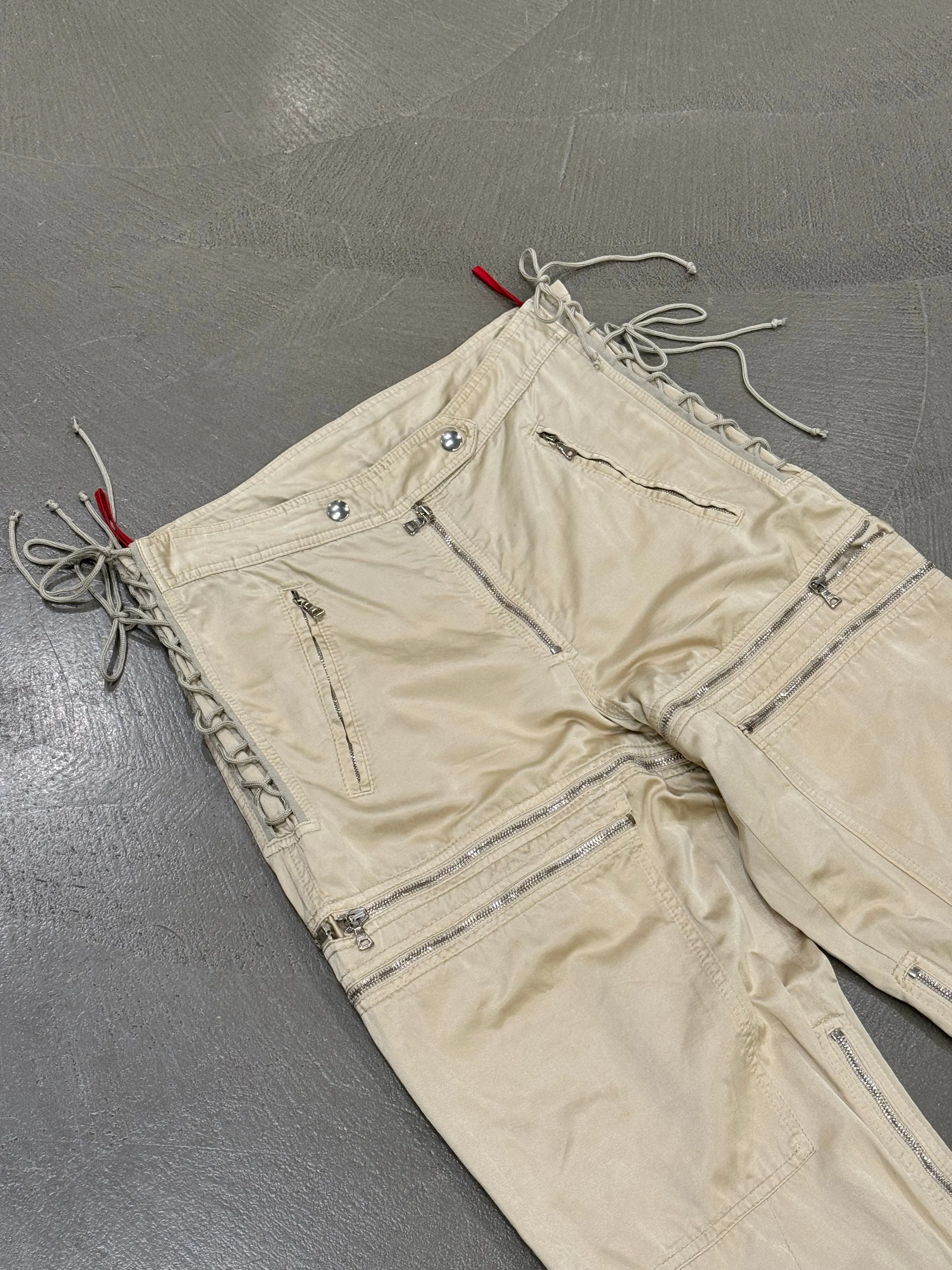 A/W1999 Prada zipper laced astro biker cargo pants