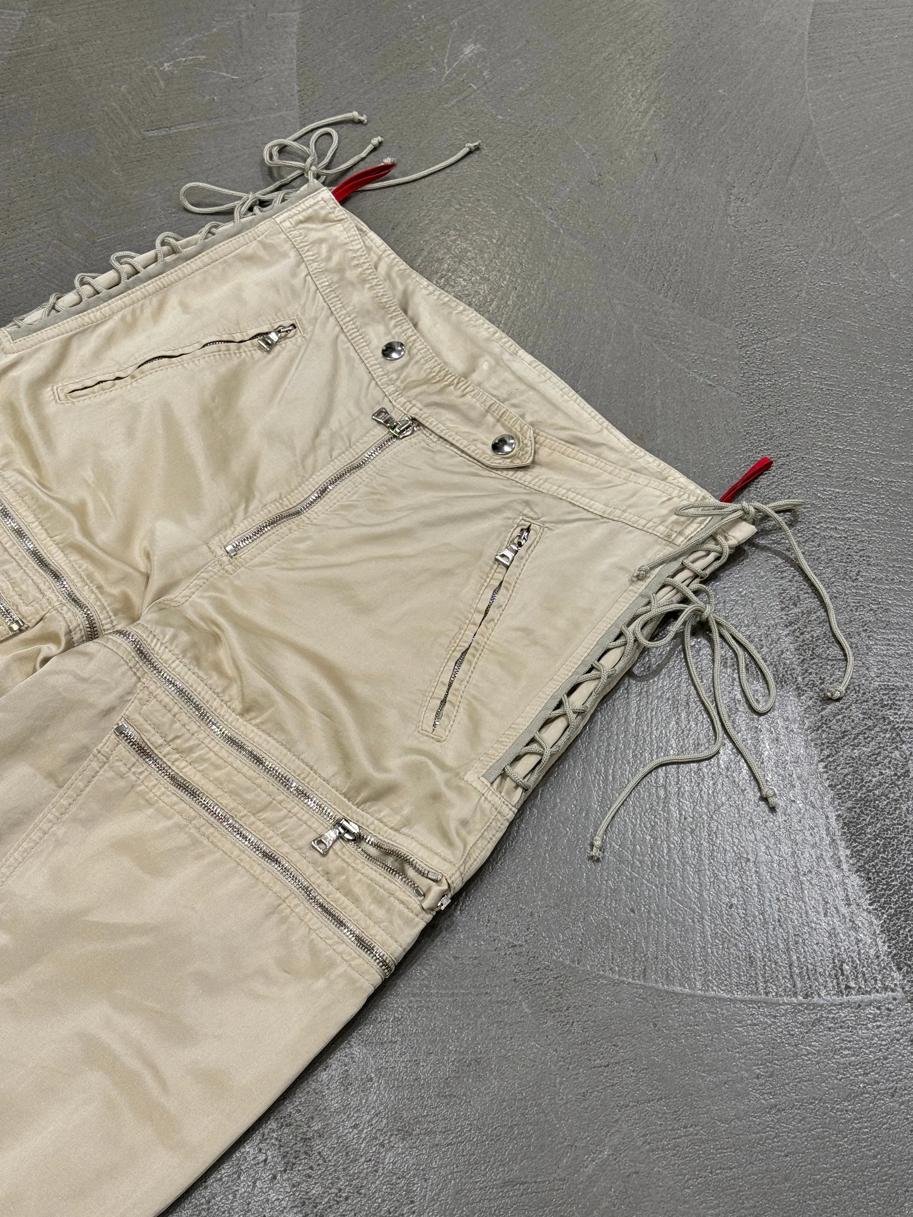 A/W1999 Prada zipper laced astro biker cargo pants