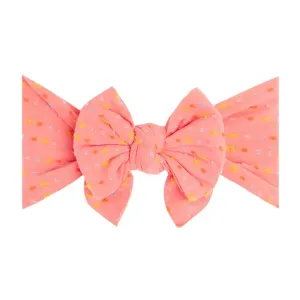 Baby Bling Bows - Shabby Enormous Bow - Coral Rainbow Dot