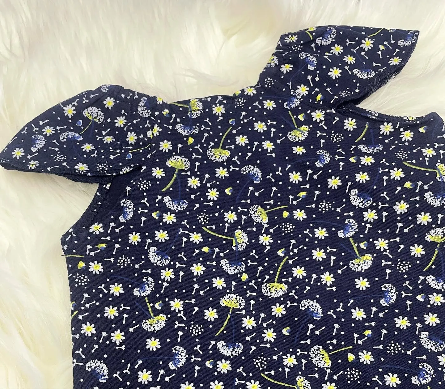 Babybol Navy Floral Sun Dress and Pants Set
