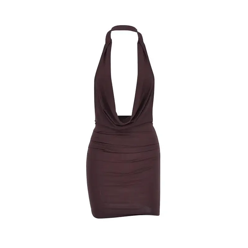Backless Halter Dress - Sexy Slim Fit Womens Hip Dress