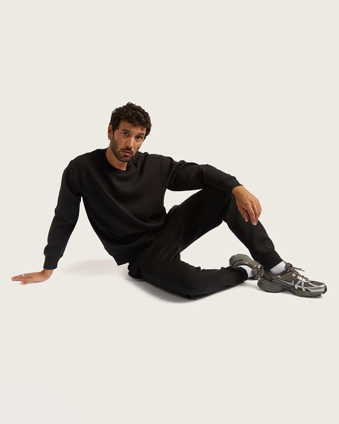 Bamboo CloudKnit Men's Cuffed Sweat Pants - Black