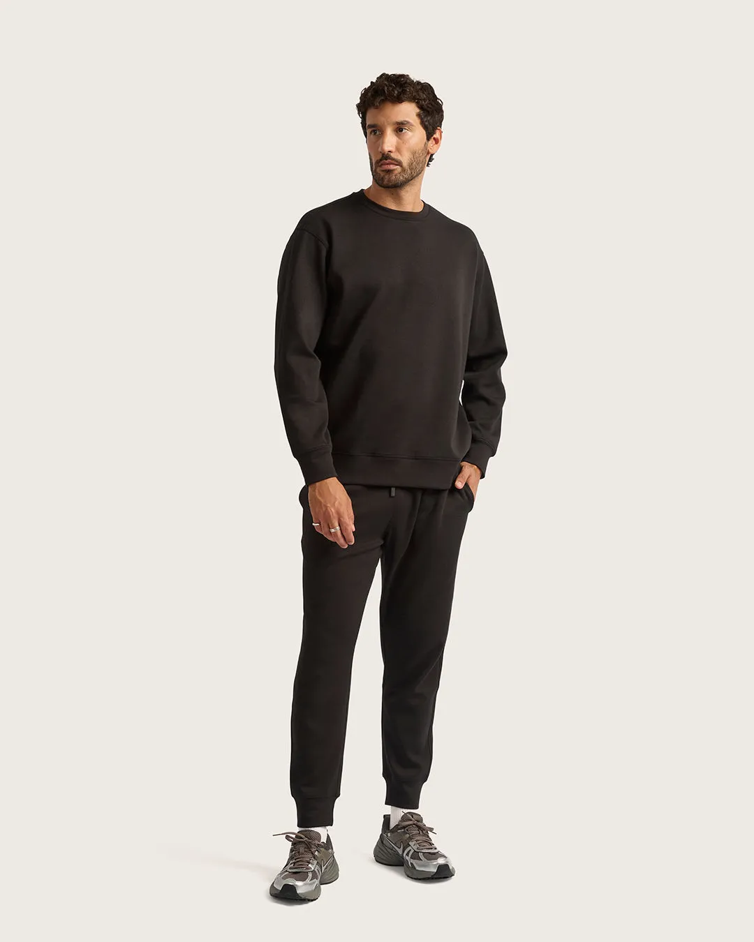 Bamboo CloudKnit Men's Cuffed Sweat Pants - Black