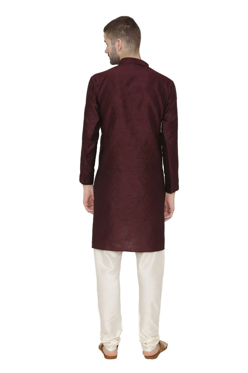 Banarasi Art Silk Brown Kurta Pajama