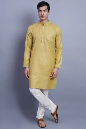 Banarasi Art Silk Cotton Green Kurta Pajama
