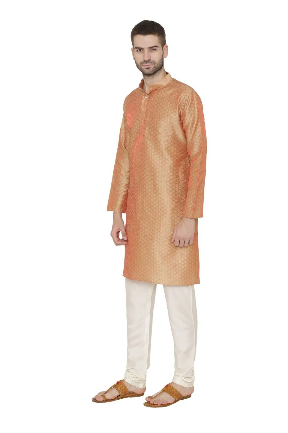 Banarasi Art Silk Pink Kurta Pajama