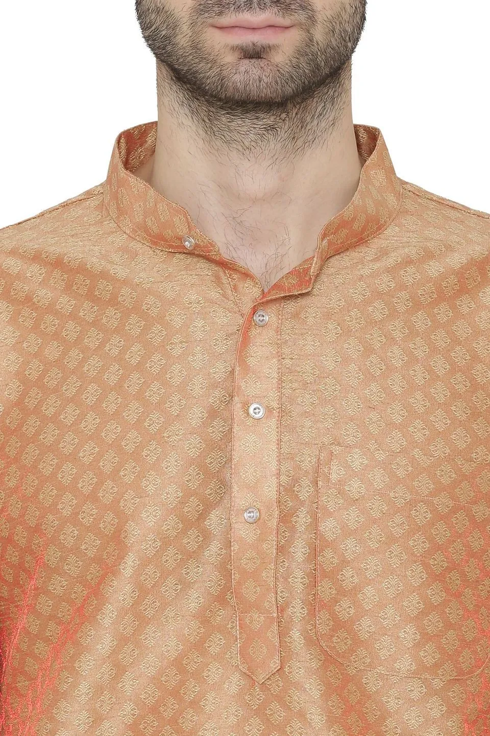 Banarasi Art Silk Pink Kurta Pajama