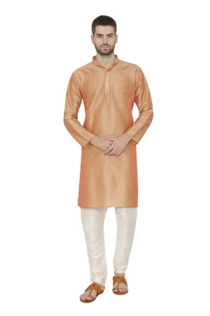 Banarasi Art Silk Pink Kurta Pajama