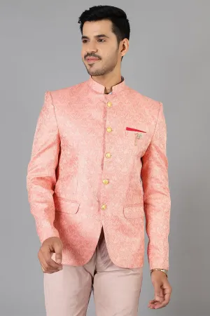 Banarasi Rayon Cotton Pink Bandhgala