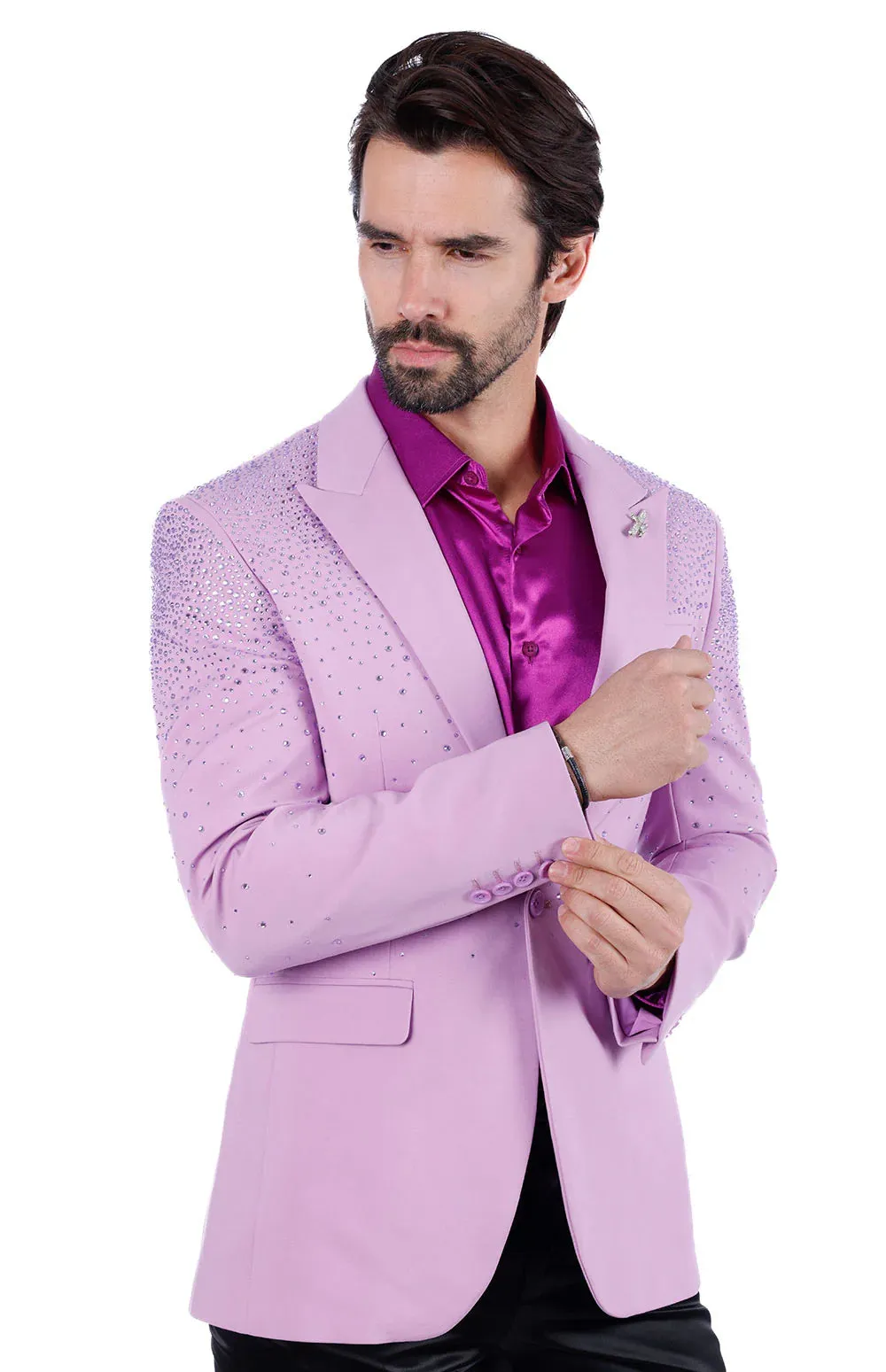 Barabas Rhinestone Slim Fit Tuxedo 2BLR6