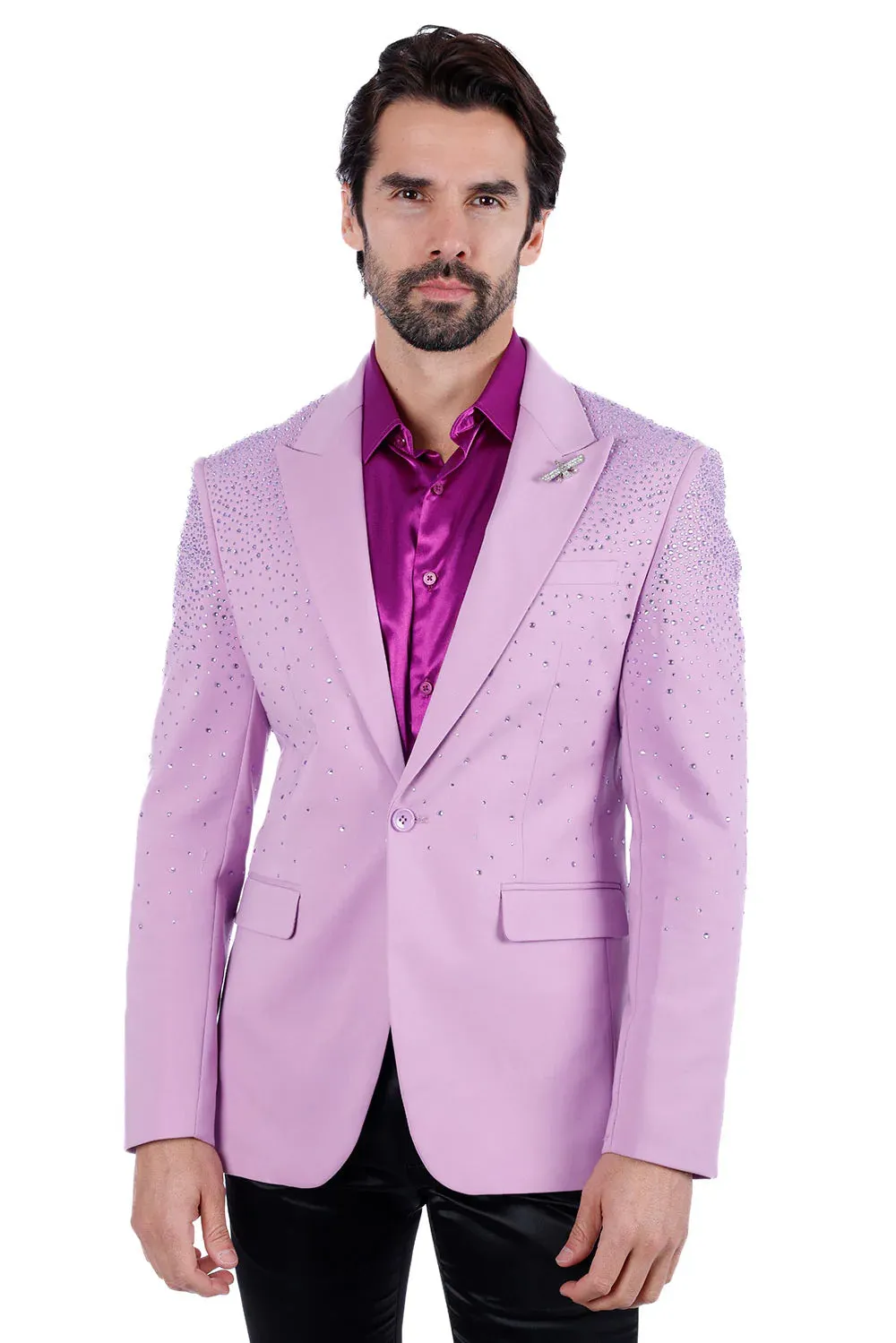 Barabas Rhinestone Slim Fit Tuxedo 2BLR6
