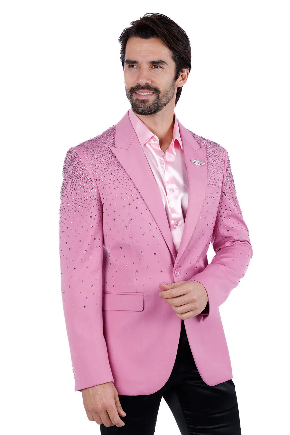 Barabas Rhinestone Slim Fit Tuxedo 2BLR6
