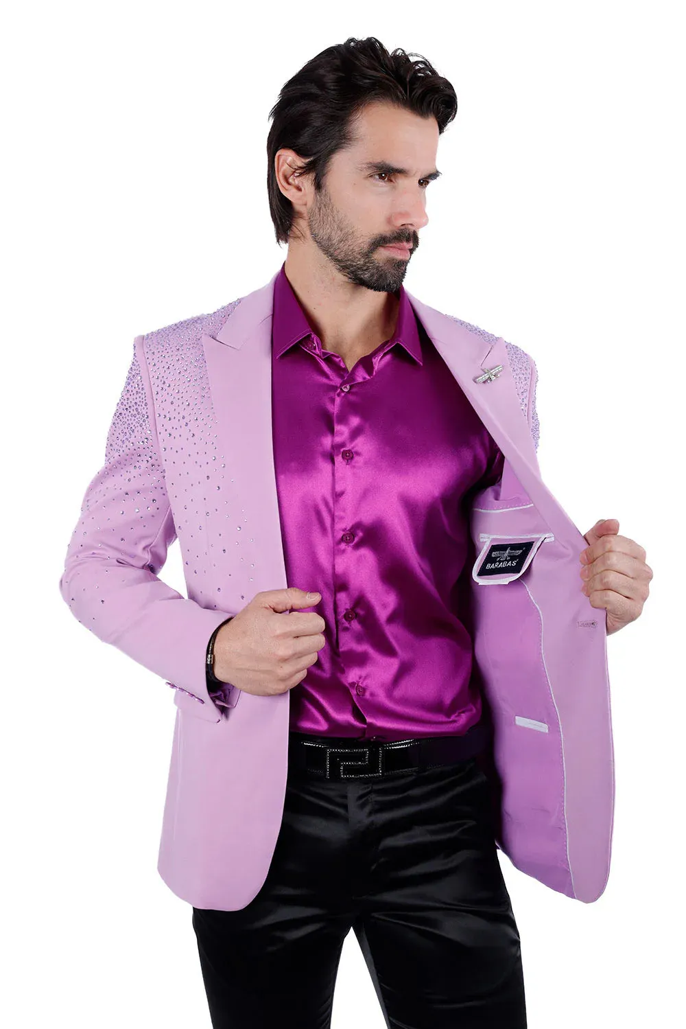 Barabas Rhinestone Slim Fit Tuxedo 2BLR6