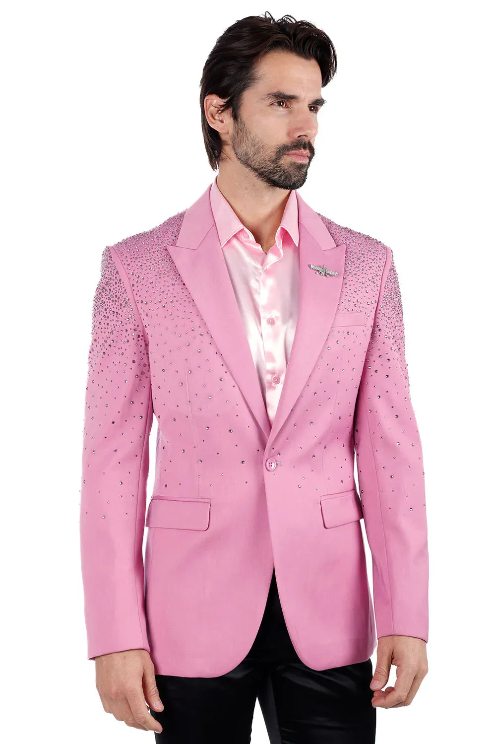Barabas Rhinestone Slim Fit Tuxedo 2BLR6