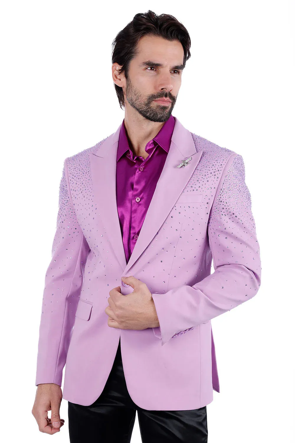 Barabas Rhinestone Slim Fit Tuxedo 2BLR6