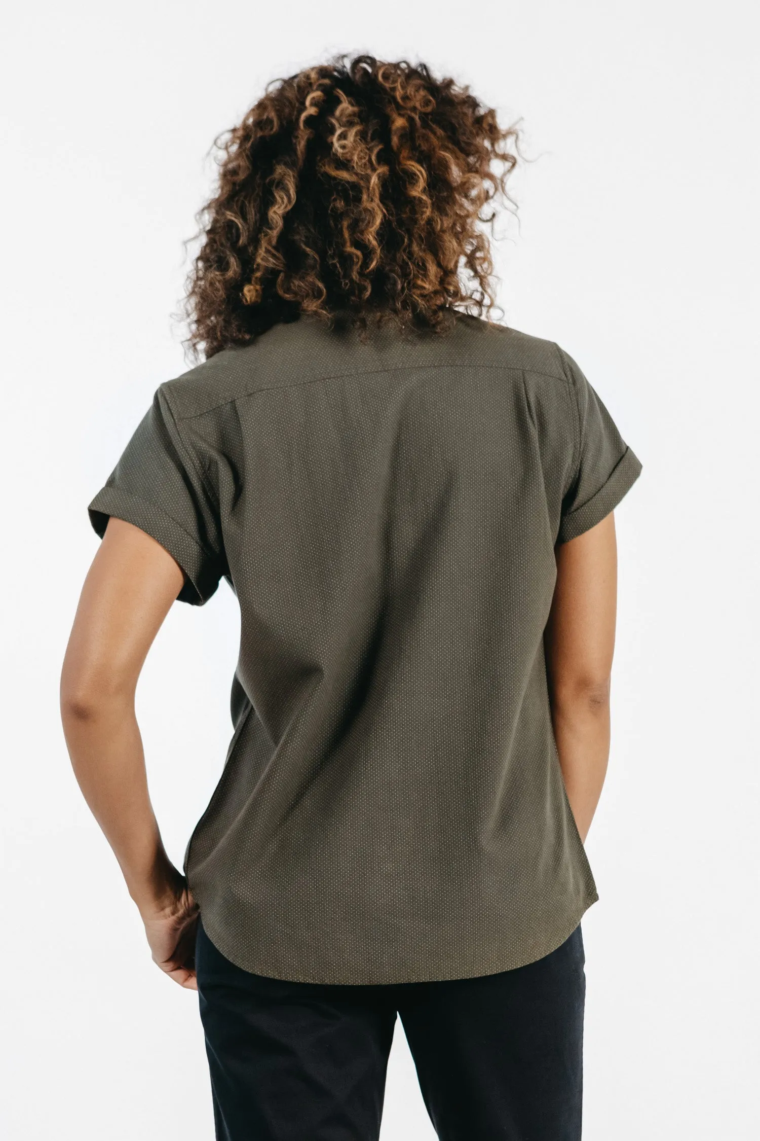 Bea Shirt / Dark Olive Dobby