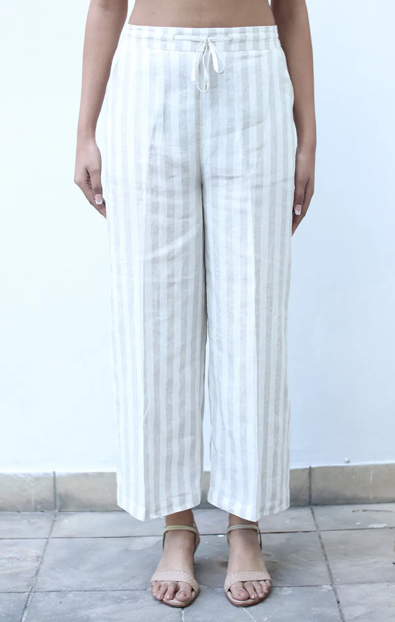 Beige Stripe Lounge Pants