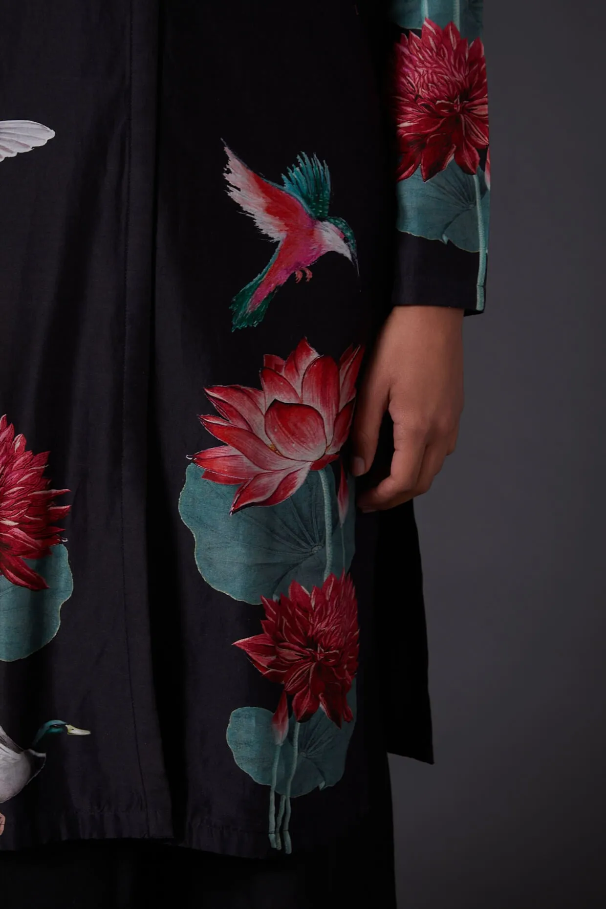 Black Digital Printed Kurta With Palazzo