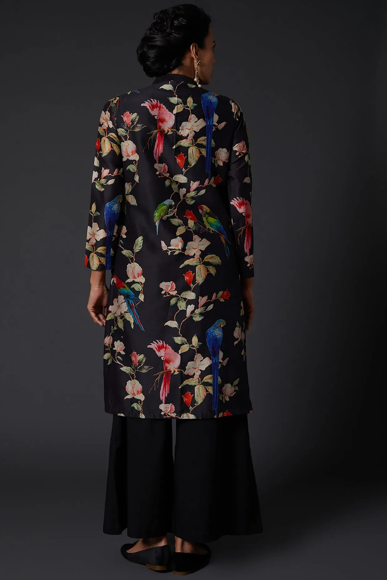Black Digital Printed Kurta With Palazzo