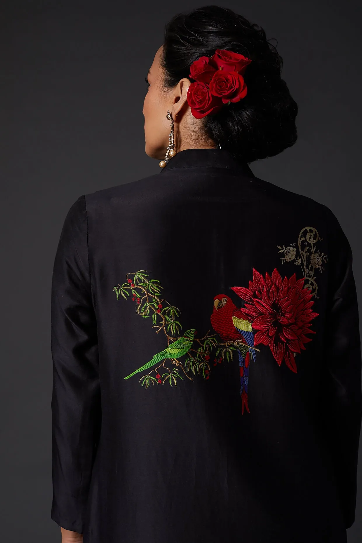 Black Embroidered Kurta With Palazzo