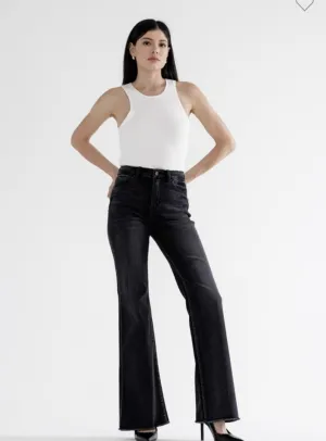 Black High Waisted Flare Jeans