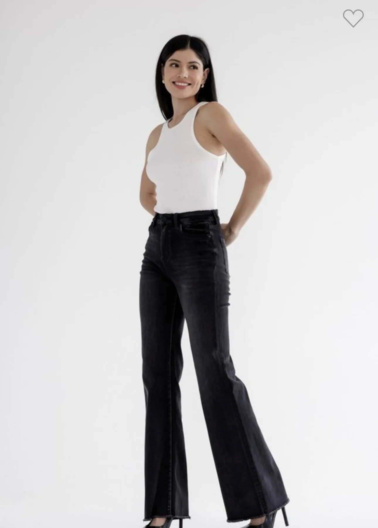 Black High Waisted Flare Jeans