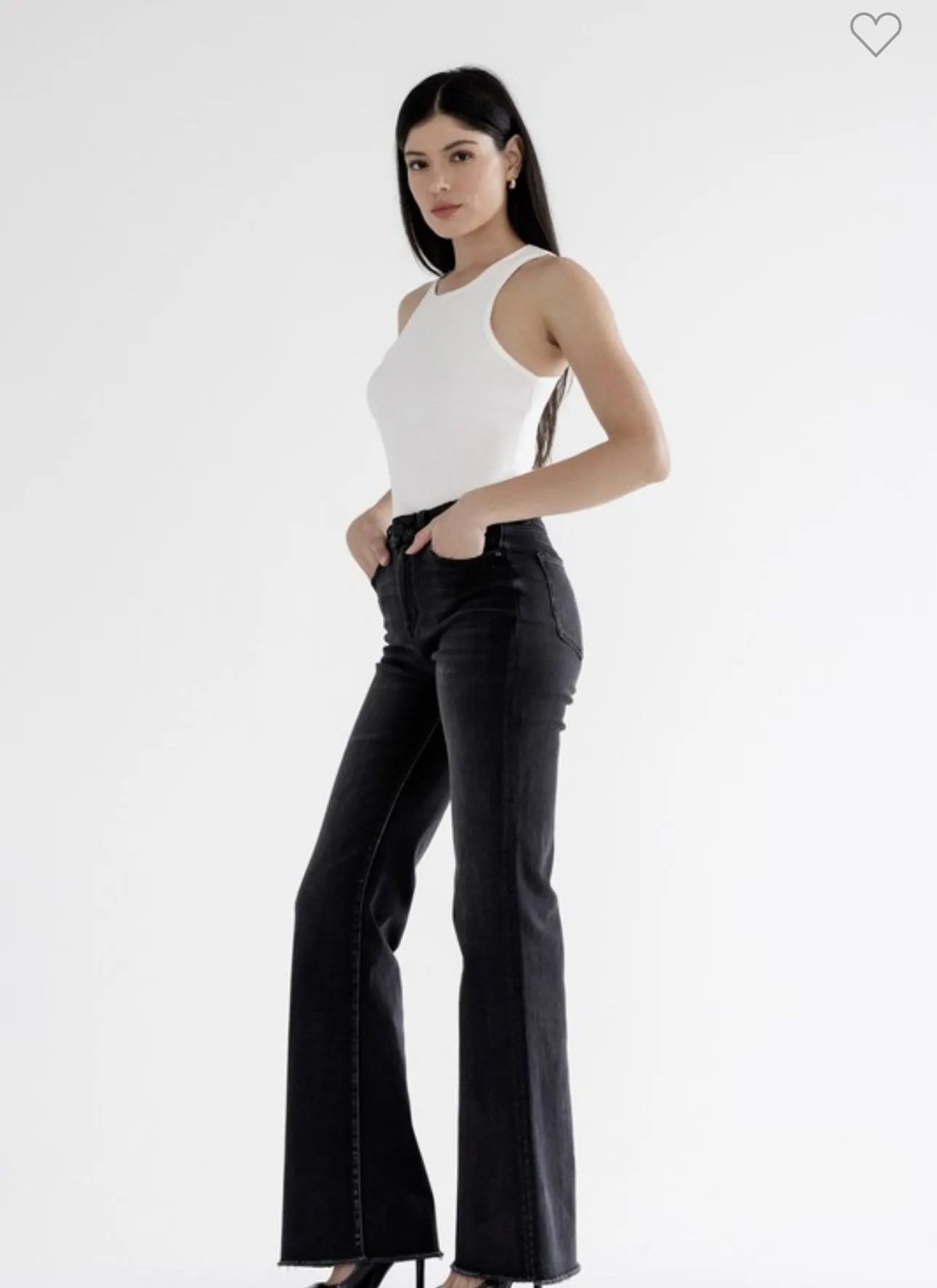 Black High Waisted Flare Jeans