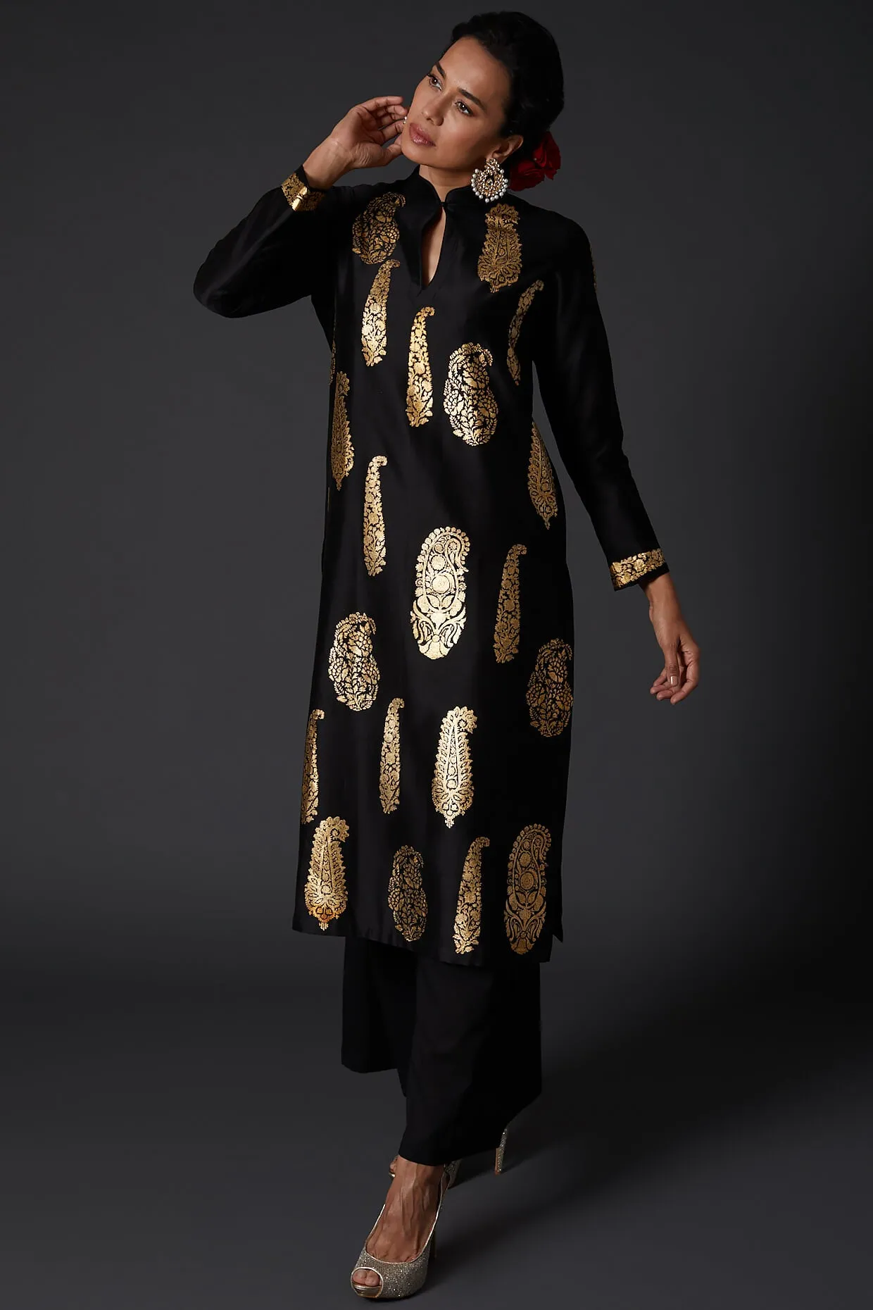 Black Kurta With Palazzo