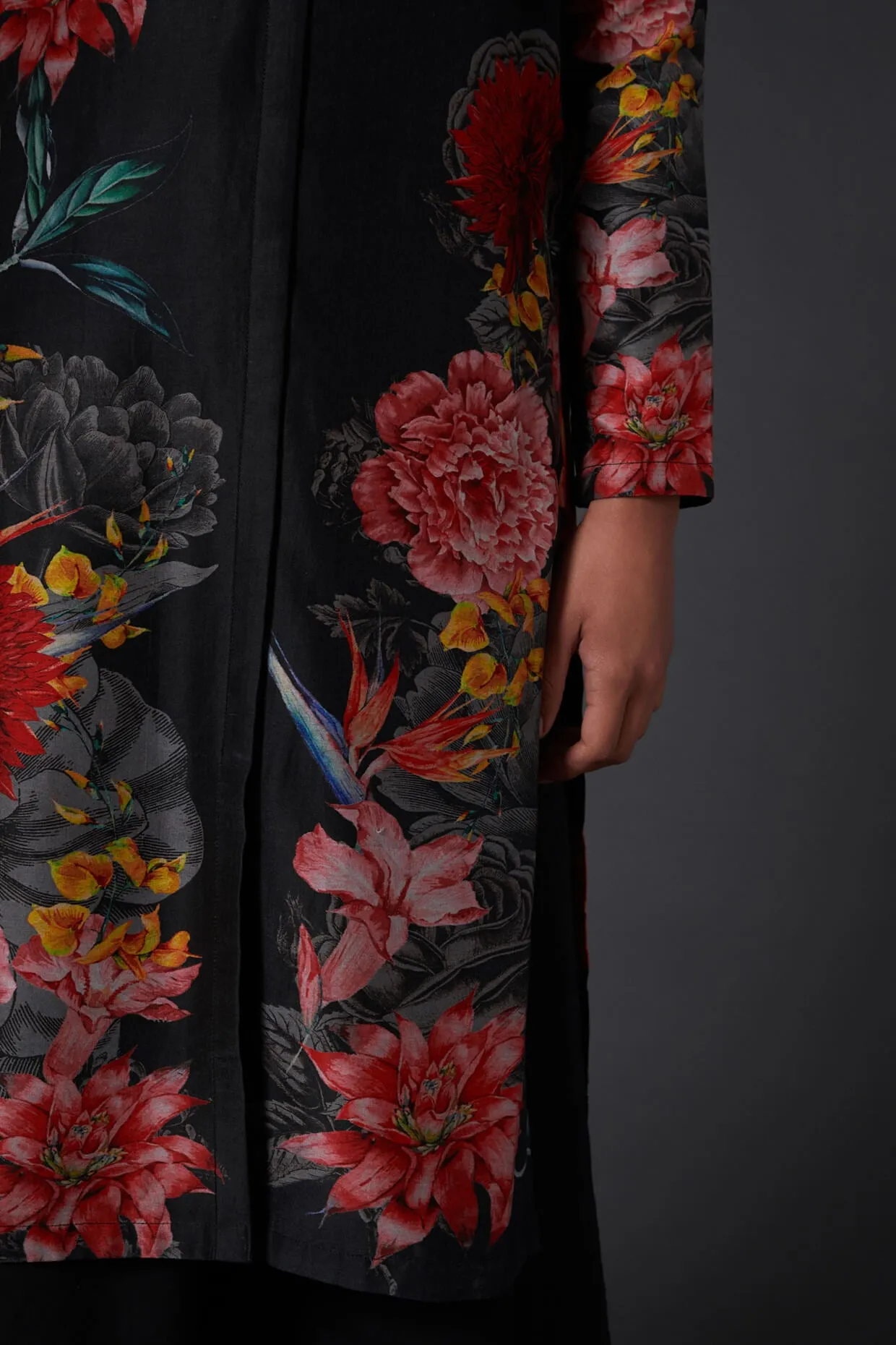 Black Printed Kurta With Palazzo