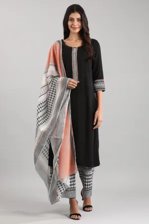 Black Round Neck kurta Set