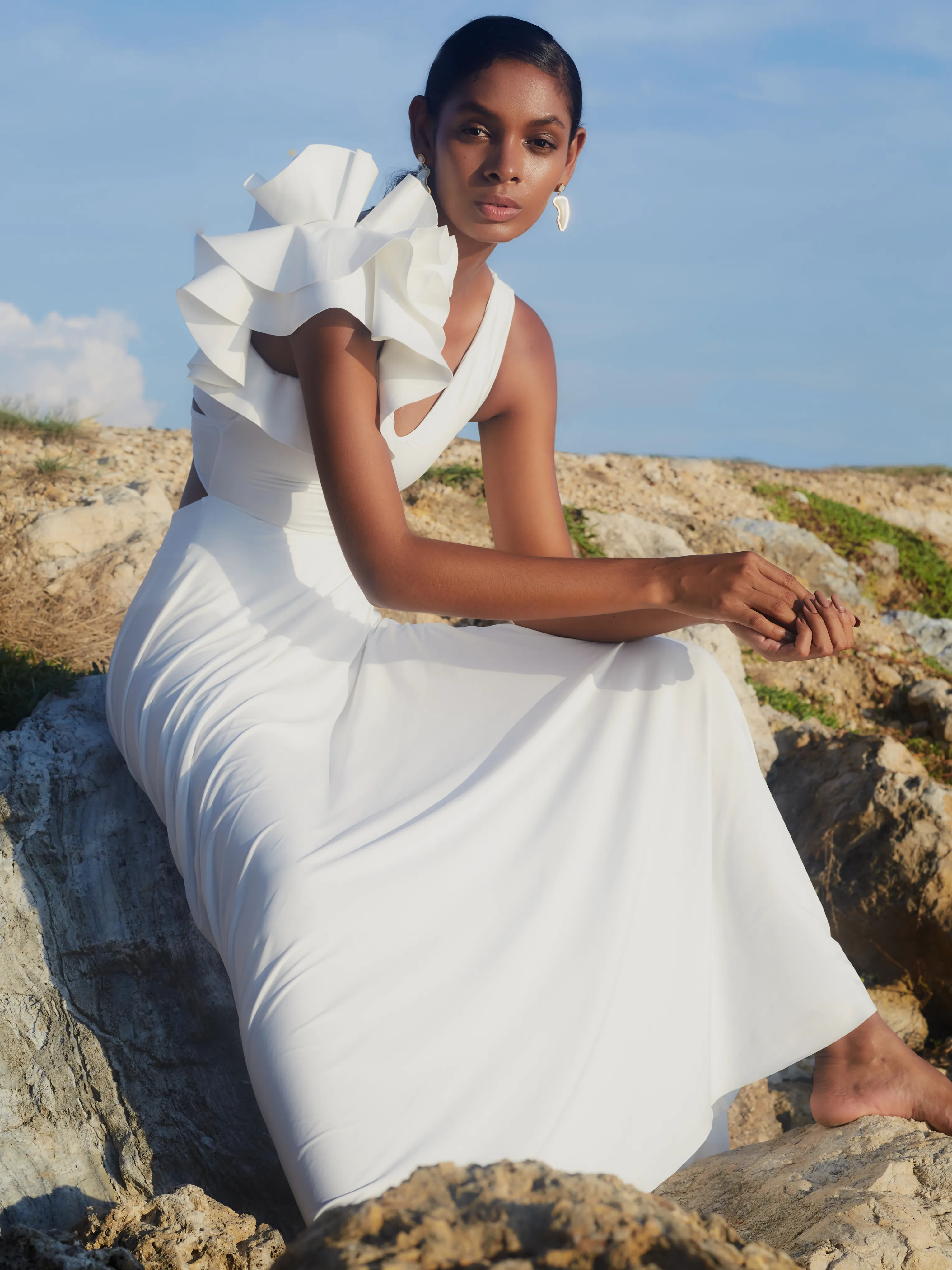 Blanca Off White Reversible Maxi Dress