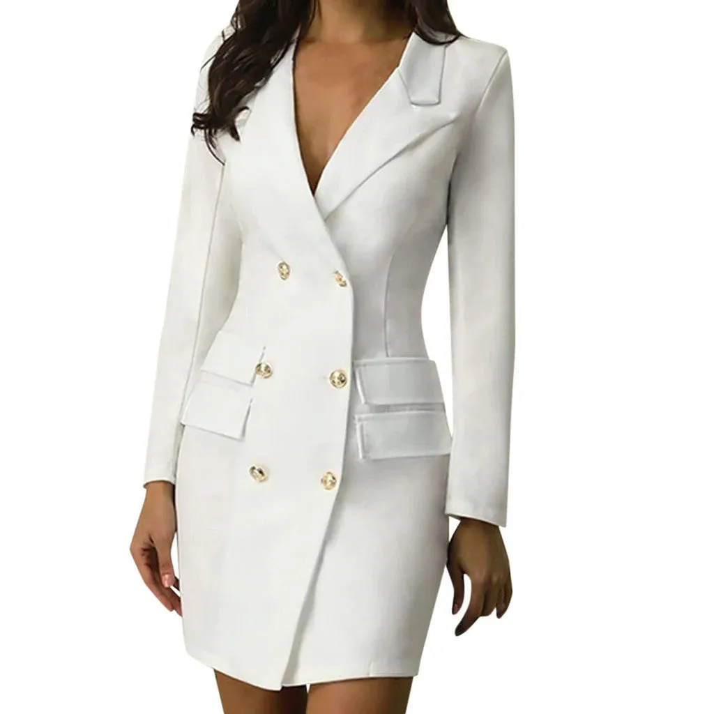 Blazer Belle™ | Women's Double Breasted Blazer Dress | Tailored Fit, Stylish Design, Versatile for Day & Night Wear